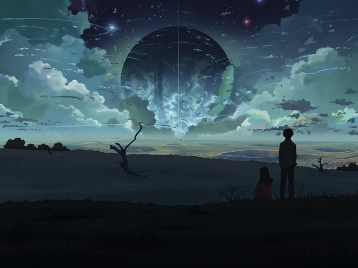 Кадр из творения Макото Синкая обои