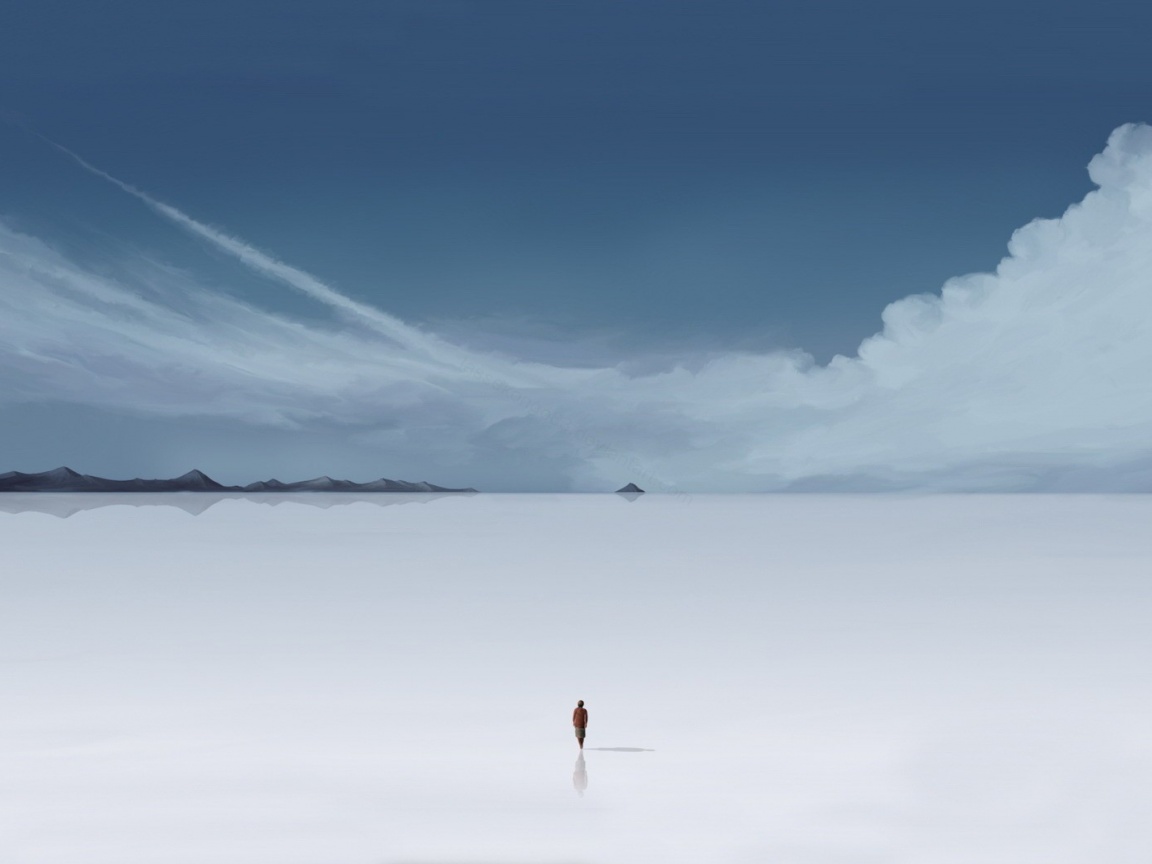 Человек и пустошь обои