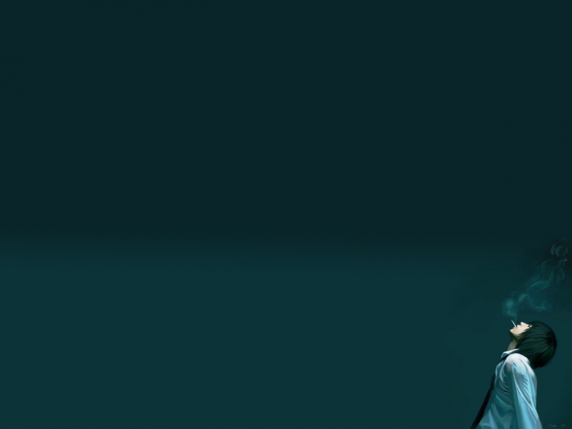 Курящий в углу обои