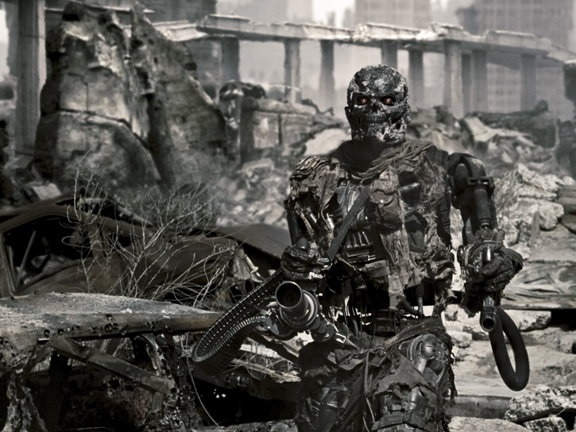 Терминатор на развалинах обои