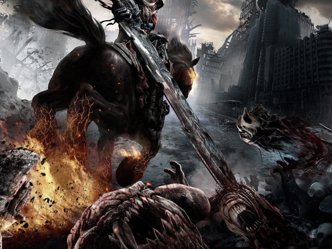 Темный рыцарь на демоническом коне обои