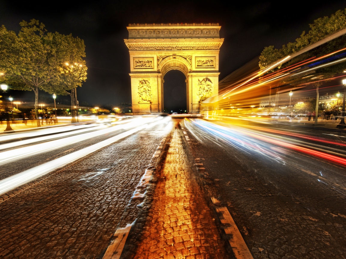 Елисейские поля с Триумфальной аркой обои