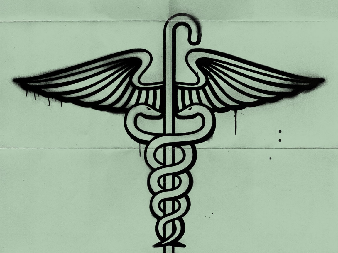 Змеи на трости — граффити обои