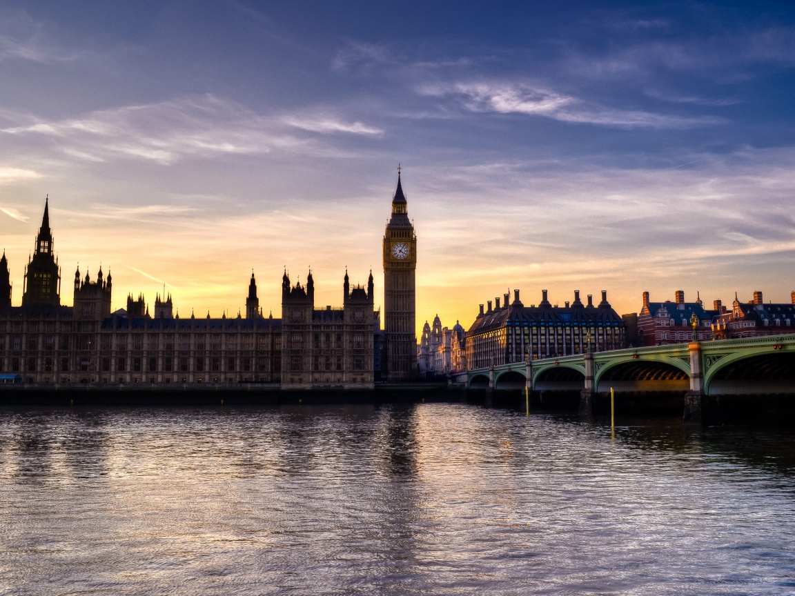 Биг-Бен на берегу Темзы обои