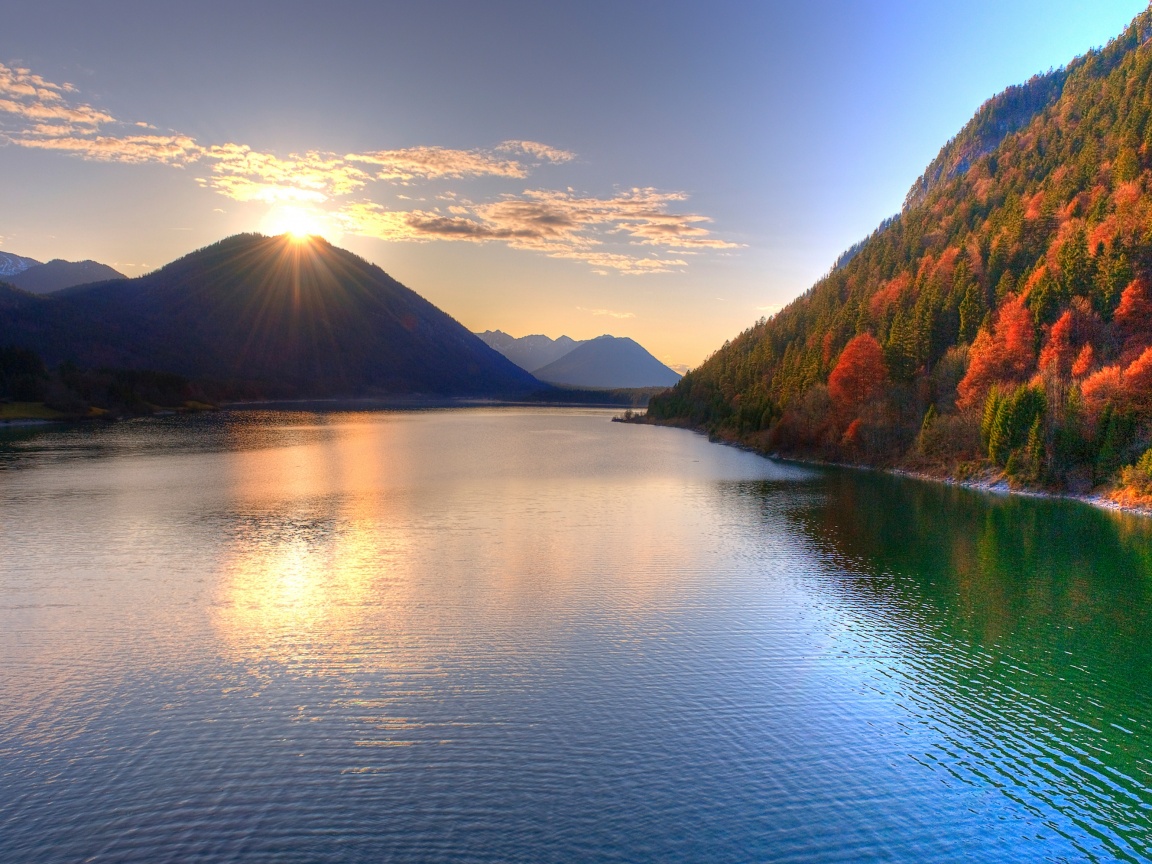 Закат в горах обои