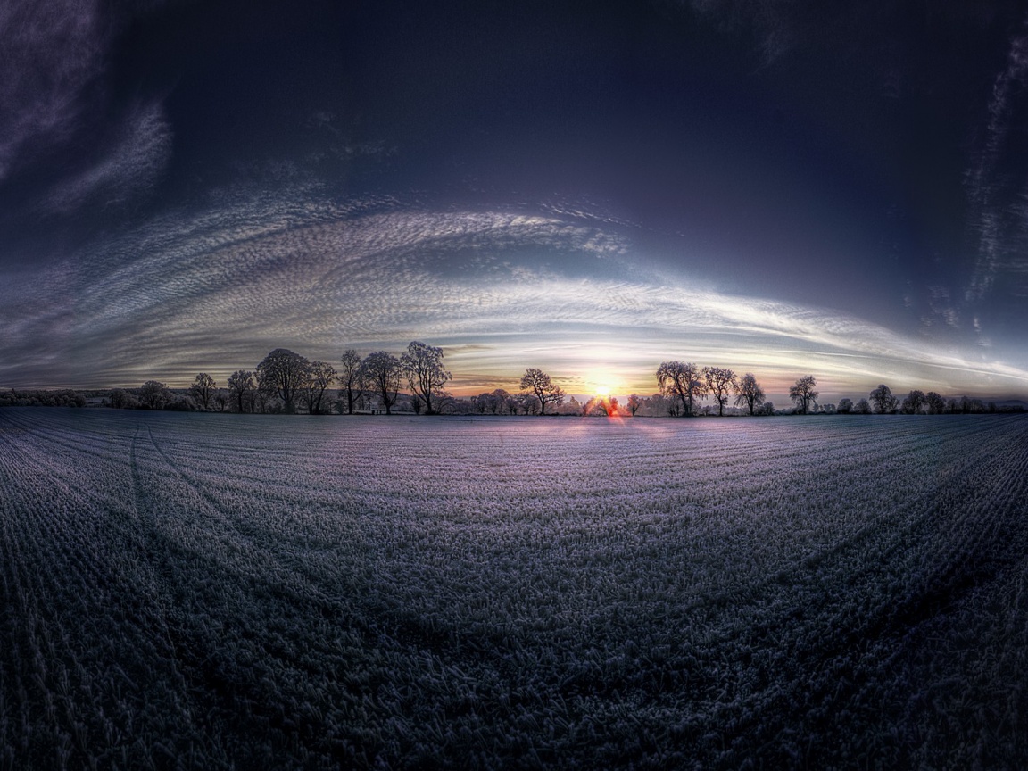 Поле широкоугольным объективом обои