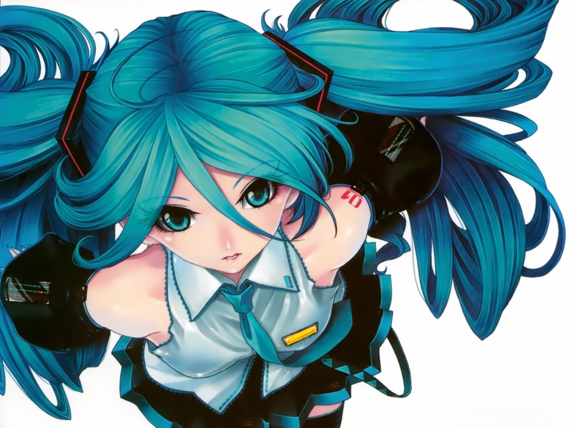 Синеволосая Хатсуне Мику обои