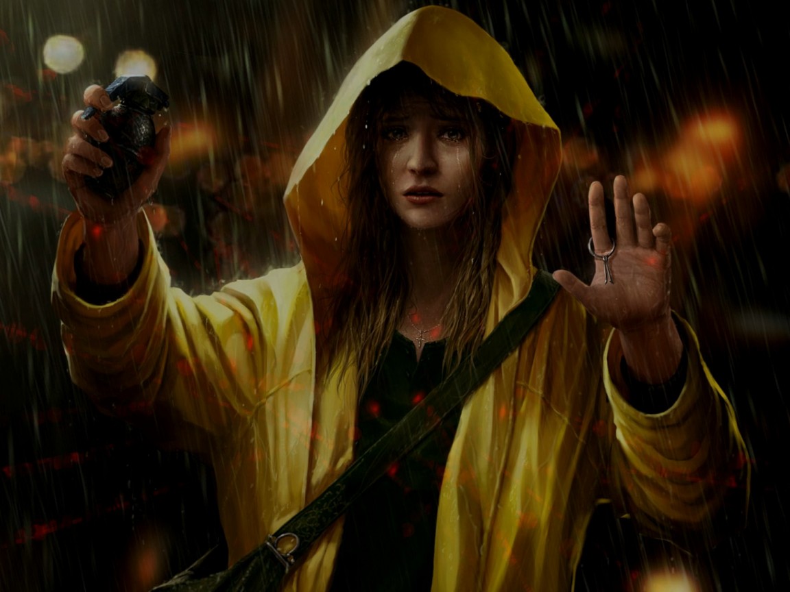 Девушка с гранатой обои