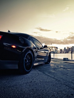 Черный спорткар обои