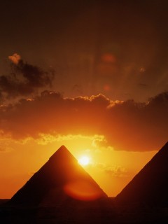 Египетские пирамиды на закате обои