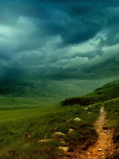Тропинка средь холмов обои