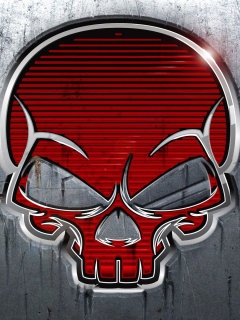 Красный череп лого обои