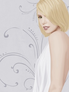 Нарисованная блондинка обои