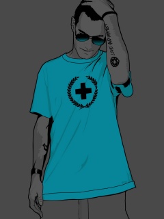 Парень в голубой футболке обои