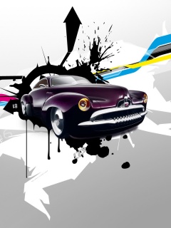 Абстракция с ретро авто обои