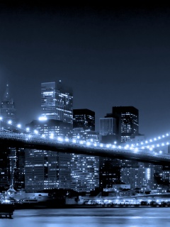 Вид на ночной Нью-Йорк обои