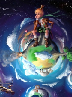 Арт на сказку Маленький Принц обои