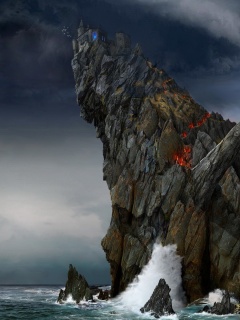 Бой на скале обои