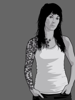 Девушка с татуировкой в виде листвы обои