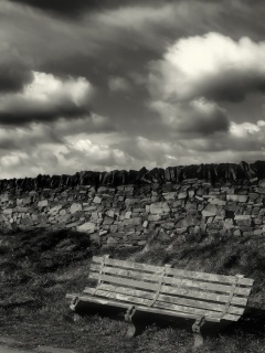 Скамейка у дороги обои