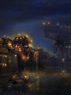 Портовые огни обои