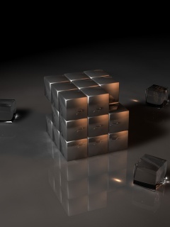 Стеклянный кубик рубика обои