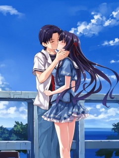 Поцелуй на набережной обои