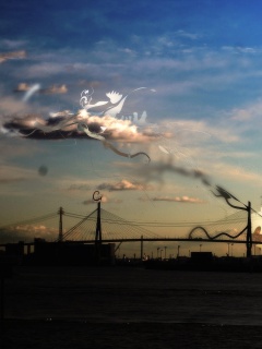 Абстракиця над мостом обои