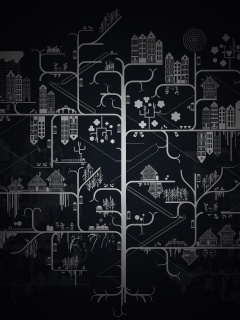 Древовидный город обои