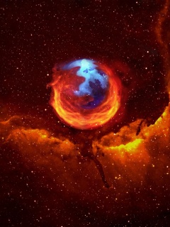Firefox в космосе обои