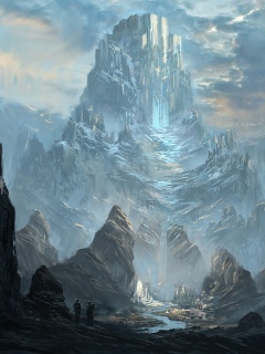 Город в горах обои