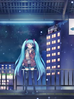 Девочка на остановке обои