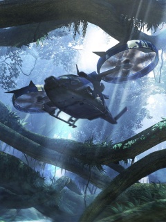 Вертолет в инопланетных джунглях обои