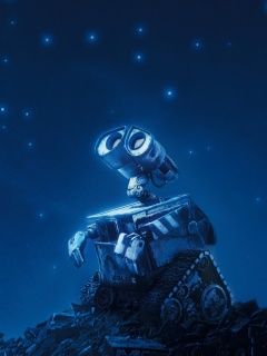 Валли смотрит на звезды обои