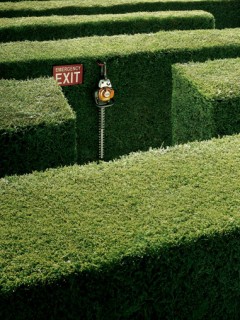 Аварийный выход из лабиринта, газонокосилки обои