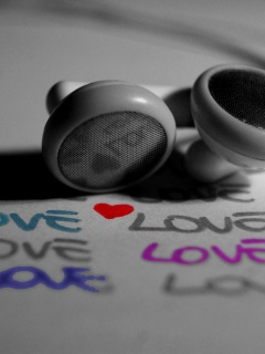Наушники и любовь обои