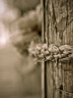 Веревка на деревянном столбе обои