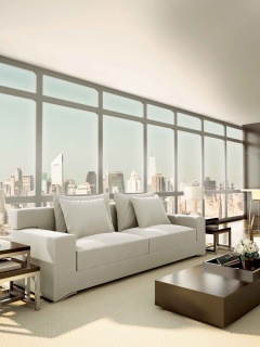 Квартира с видом на мегаполис обои