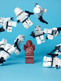 Чубака раскидывает имперских штурмовиков обои