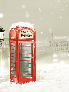 Лондонская телефонная будка обои