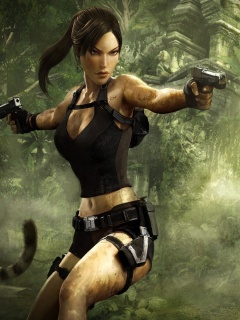 Лара Крофт протв тигров обои