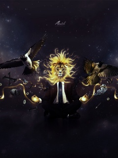 Мужчина с головой льва обои