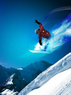 Сноубордист в прыжке обои