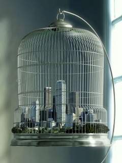 Город в клетке обои