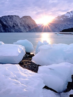 Зимнее горное озеро обои