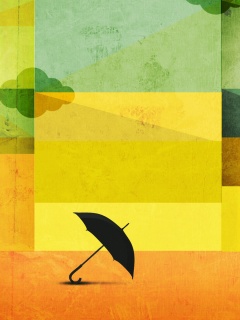 Силуэт зонтика обои