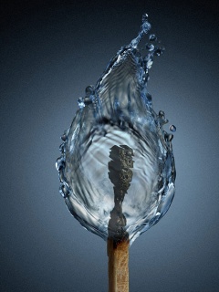 Водяное пламя спички обои