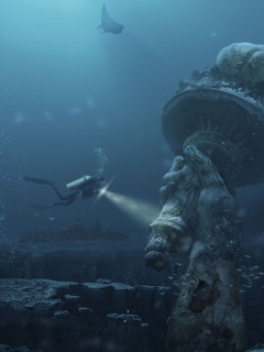 Затопленный Нью-Йорк обои