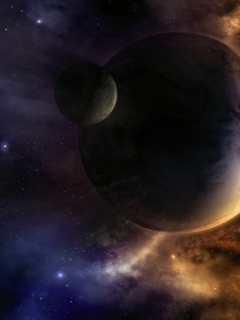 Планета с одним спутником обои