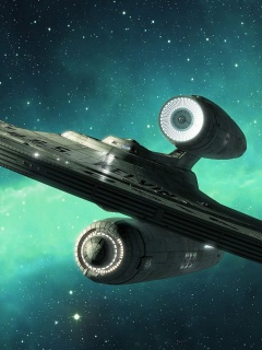 Космический корабль с двумя двигателями обои